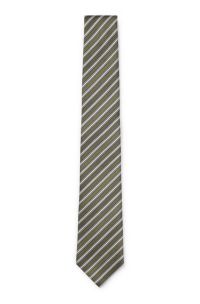 Diagonal-stripe tie in Italian silk jacquard, Light Green