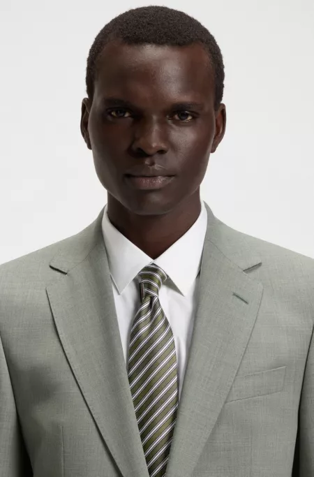 Diagonal-stripe tie in Italian silk jacquard