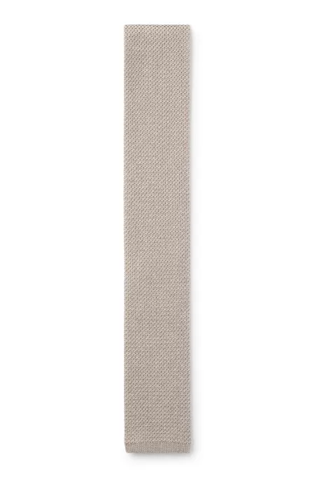 Silk tie with piqué knit