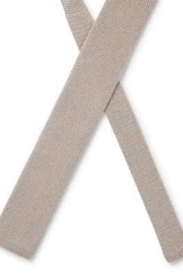 Cravatta in seta con lavorazione piqu&eacute;, Beige