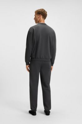 Cotton-terry sweatshirt with Double B monogram, Dark Grey