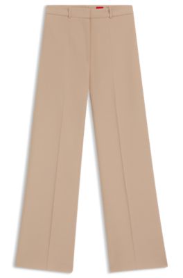Regular-fit trousers with wide leg, Beige