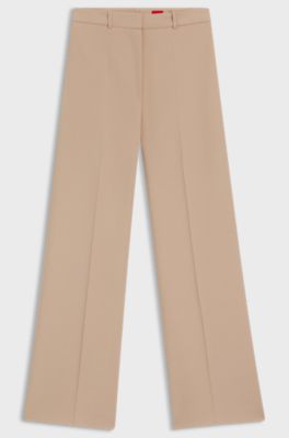 Regular-fit trousers with wide leg, Beige