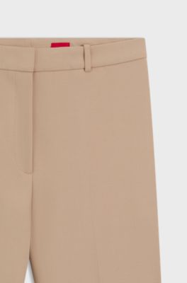 Regular-fit trousers with wide leg, Beige