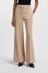 Regular-fit trousers with wide leg, Beige