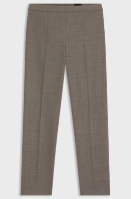 Regular-fit trousers in a micro-patterned wool blend, Grey