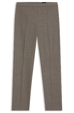 Regular-fit trousers in a micro-patterned wool blend