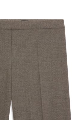 Regular-fit trousers in a micro-patterned wool blend, Grey