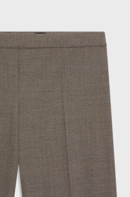 Pantaloni regular fit in misto lana con micromotivo, Grigio