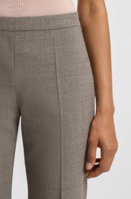 Regular-fit trousers in a micro-patterned wool blend, Grey
