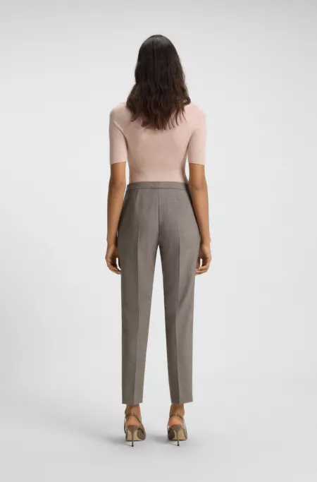 Regular-fit trousers in a micro-patterned wool blend