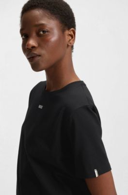 Pijama em algod&atilde;o el&aacute;stico com detalhes de log&oacute;tipo, Black