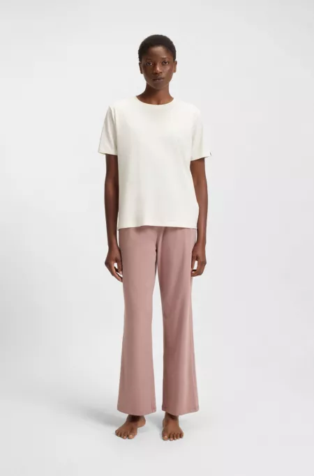 Stretch-cotton pyjamas with logo details