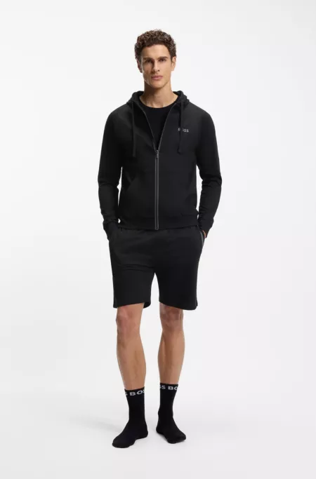 Cotton-terry hoodie with contrast zip