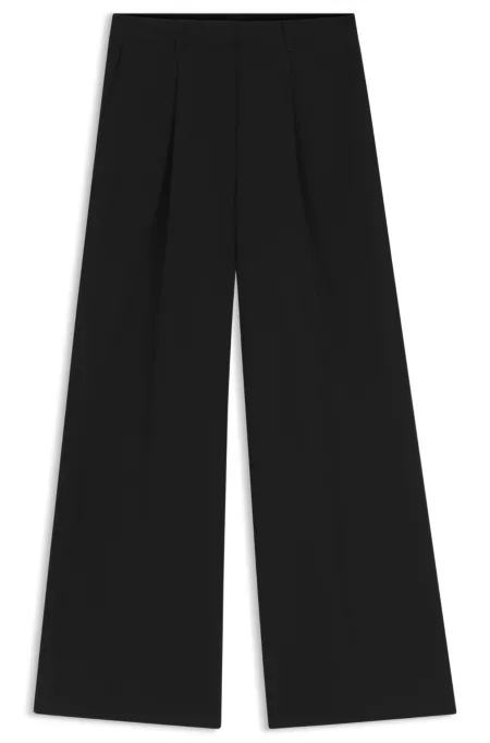 Wide-leg trousers in stretch fabric