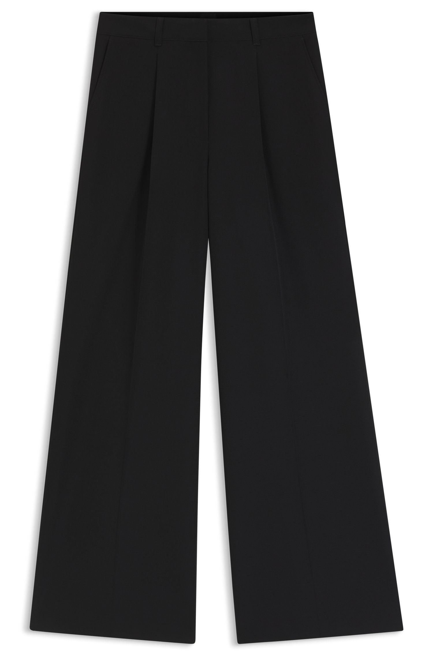 Boss Wide-leg trousers in stretch fabric byxor dam