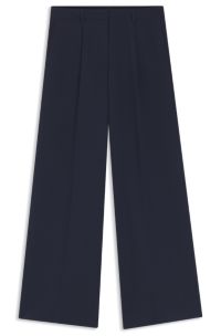 Wide-leg trousers in stretch fabric, Dark Blue