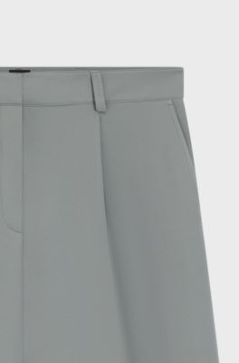 Broek met wijde pijpen van stretchmateriaal, Lichtgrijs