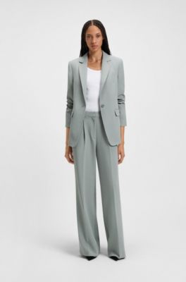 Wide-leg trousers in stretch fabric, Light Grey