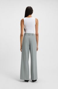 Broek met wijde pijpen van stretchmateriaal, Lichtgrijs