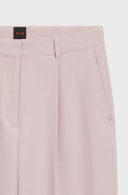 Wide-leg trousers in stretch fabric, light pink