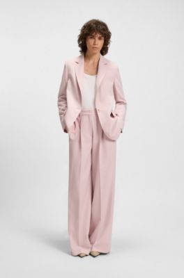 Wide-leg trousers in stretch fabric, light pink
