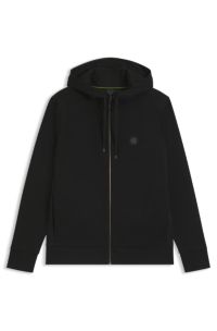 Relaxed-fit cotton-blend hoodie with Double B monogram, Black