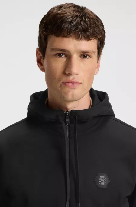 Relaxed-fit cotton-blend hoodie with Double B monogram