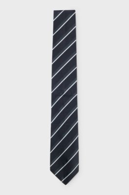 Silk tie with diagonal stripes, White stripes
