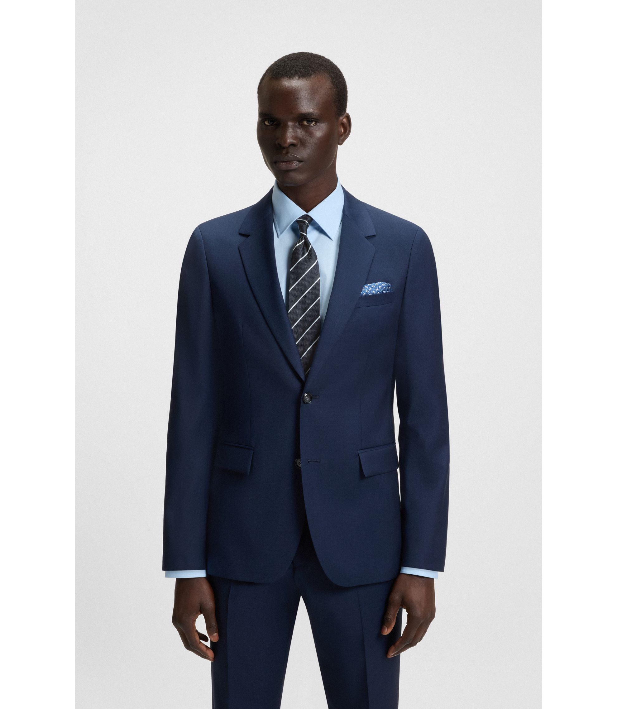 新品 タグ付 BOSS 伊製 シルク ネクタイ ナロータイ　ネイビー ネクタイ ナロータイ ビジネス フォーマル(931 ネイビー): 東京