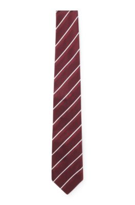 Silk tie with diagonal stripes, White stripes