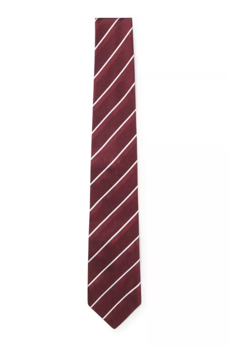 Silk tie with diagonal stripes