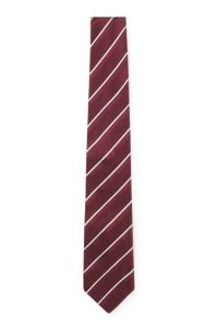 Silk tie with diagonal stripes, Red
