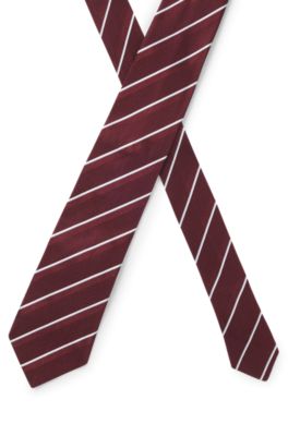 Silk tie with diagonal stripes, White stripes