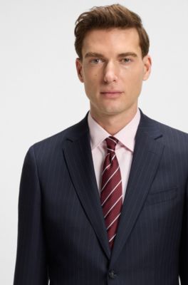 Silk tie with diagonal stripes, White stripes