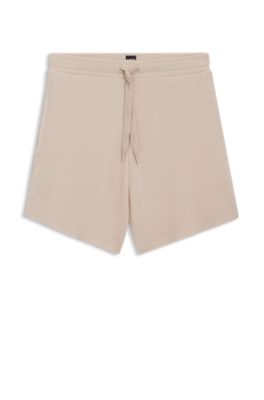 Ottoman-structured shorts in stretch modal with branded cord, Light Beige