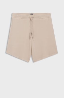 Ottoman-structured shorts in stretch modal with branded cord, Light Beige