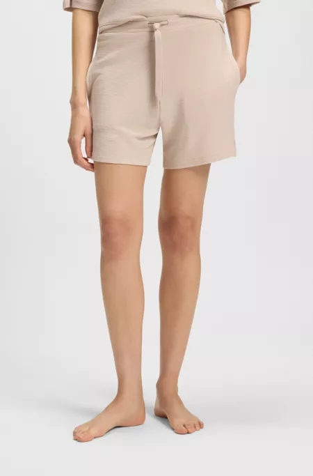 Short en modal stretch à la structure ottoman avec cordon logoté