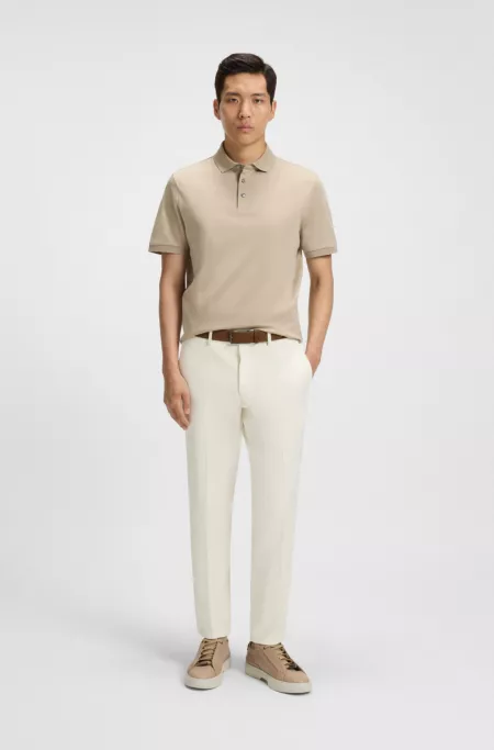 Slim-fit trousers in stretch double-faced fabric
