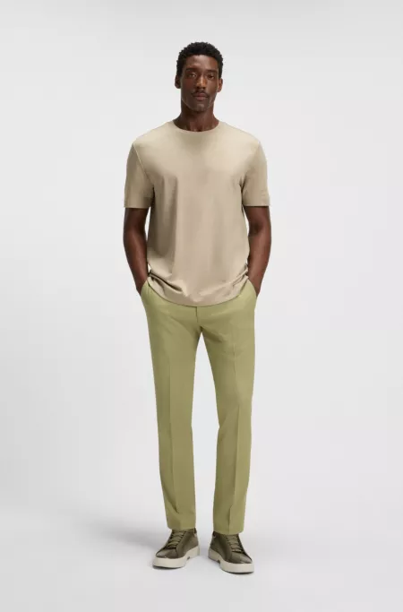 Slim-fit trousers in stretch double-faced fabric