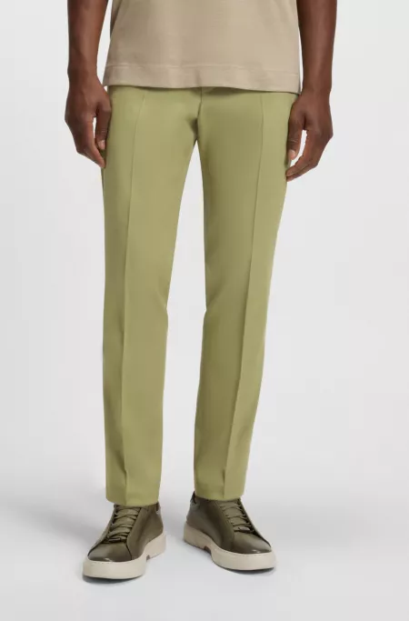 Slim-fit trousers in stretch double-faced fabric