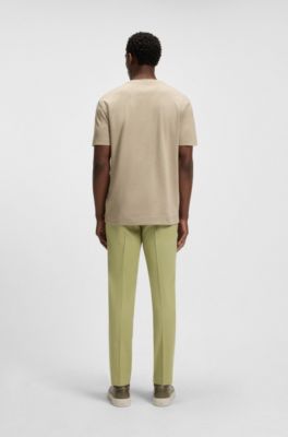 Slim-fit trousers in stretch double-faced fabric, Light Green