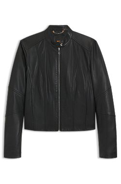 Regular-fit jacket in leather
