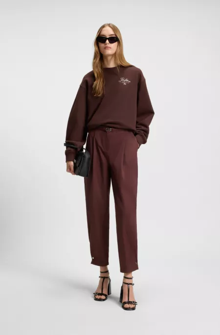 Cotton-terry sweatshirt with Parisian graphic print