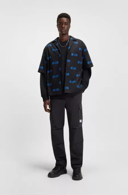 Relaxed-fit cargo trousers in ripstop cotton