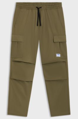Relaxed-fit trousers in ripstop fabric, Olive