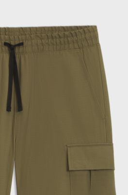 Relaxed-fit trousers in ripstop fabric, Olive