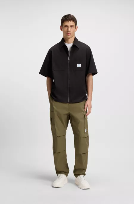 Relaxed-fit cargo trousers in ripstop cotton