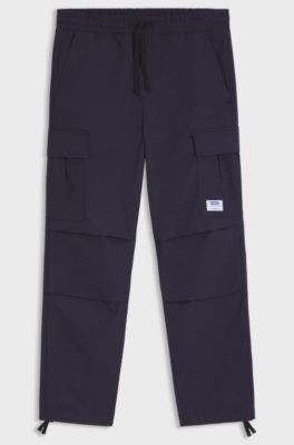 Relaxed-fit trousers in ripstop fabric, Dark Blue