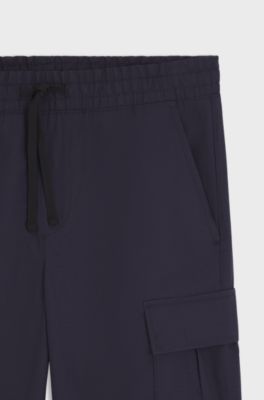Relaxed-fit trousers in ripstop fabric, Dark Blue
